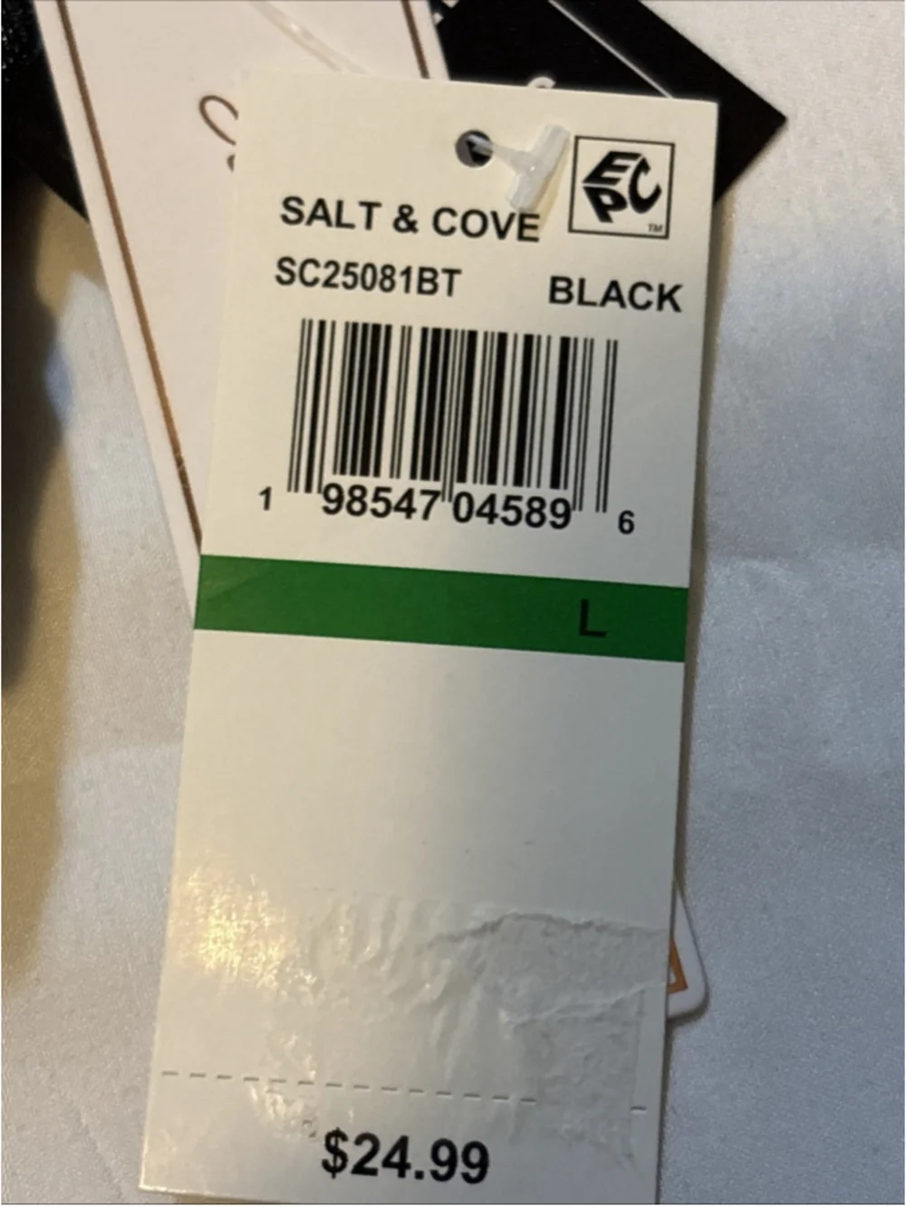 Salt + Cove Womens Solid Lurex Twist-Front Bikini Swim Top Black L